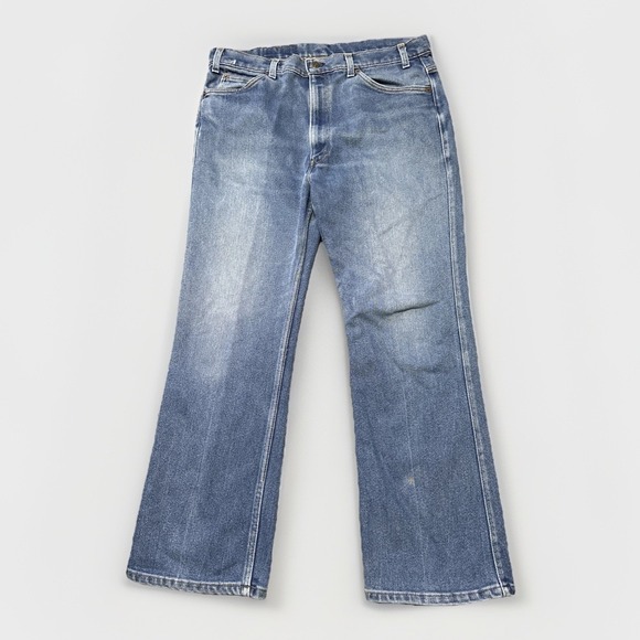 Vintage Levis 517 0217 Jeans Mens 36x29‎ Blue 70s USA Denim Burgundy Tab Boot